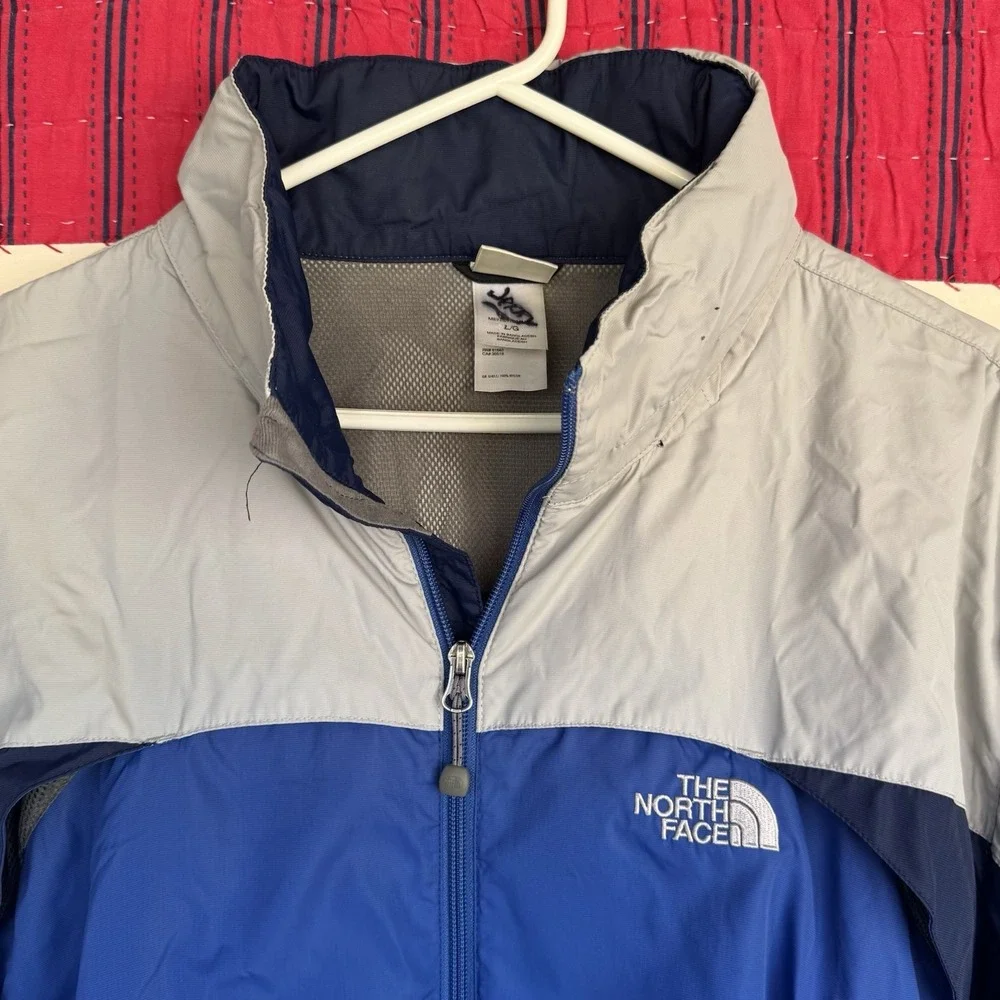 Size L - The North Face Men's Full Zip Up Long Sleeve Blue And Grey Outdoor Wear
